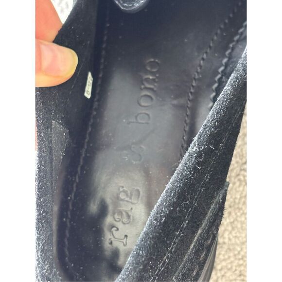NWOB Rag & Bone Shiloh 2.0 Loafers Lug Sole Black Suede Womens $425 Sz 9/39.5 - Picture 6 of 11